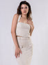 Ponte Skirt And Top Set Beige - Skirt